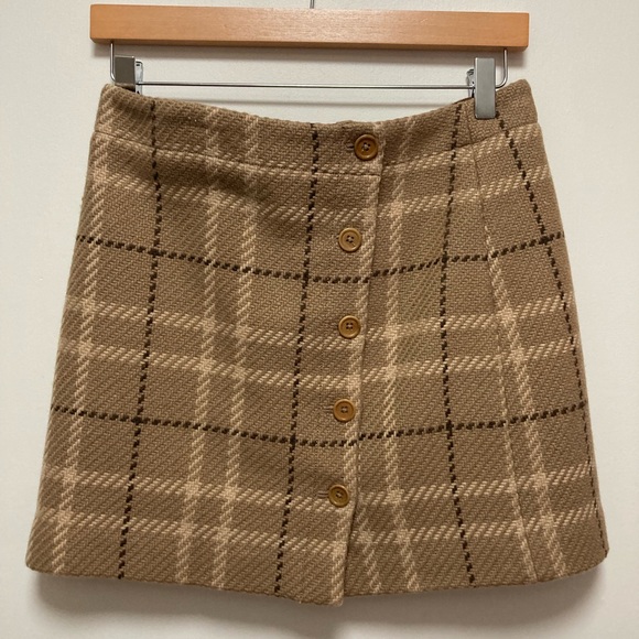 J. Crew Dresses & Skirts - 📙 J.Crew Wool Blend Brown Plaid Mini Skirt Size 4